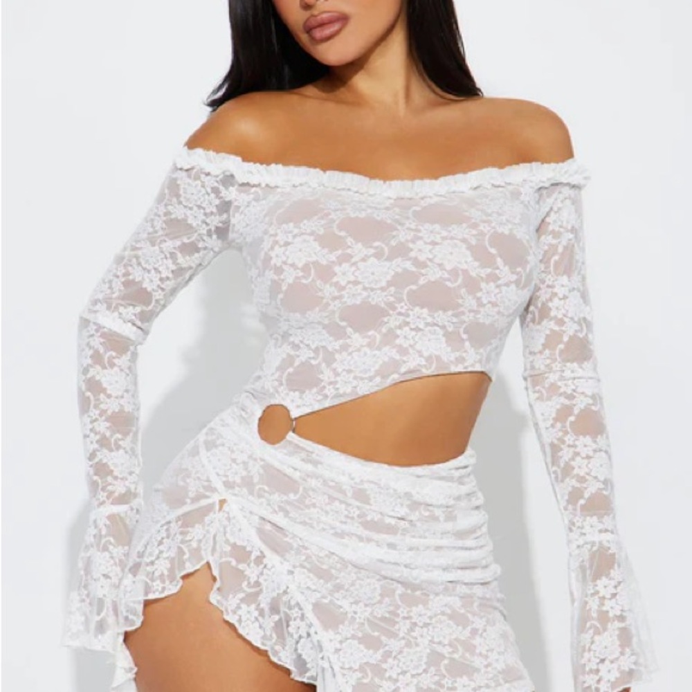White Lace Off-Shoulder Dress